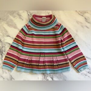 Baby Gap Toddler Girls Striped Sweater 2T Cotton Knit Holiday 2007 Retro Y2K